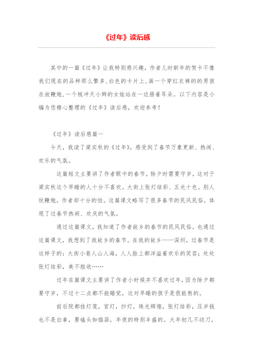 《过年》读后感
