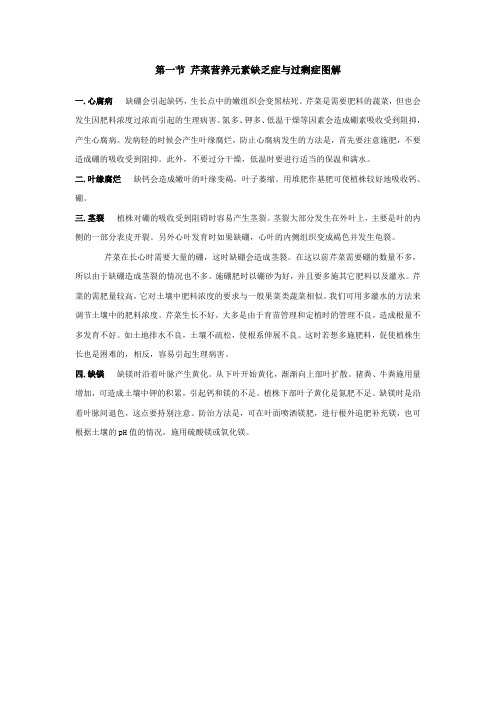 芹菜营养元素缺乏症与过剩症图解