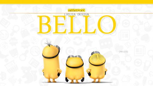 最新Bello小黄人ppt模板 小黄人总结汇报ppt
