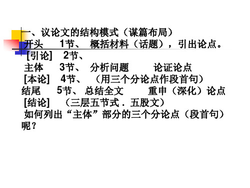 高中语文作文精华---议论文的横式与纵式结构