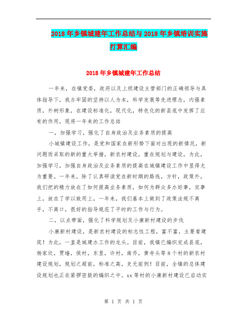 2018年乡镇城建年工作总结与2018年乡镇培训实施打算汇编.doc