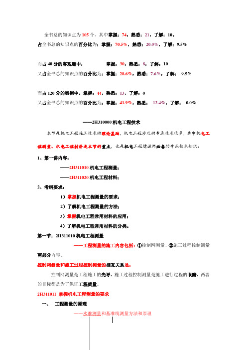 二级建造师机电工程全书总的知识点