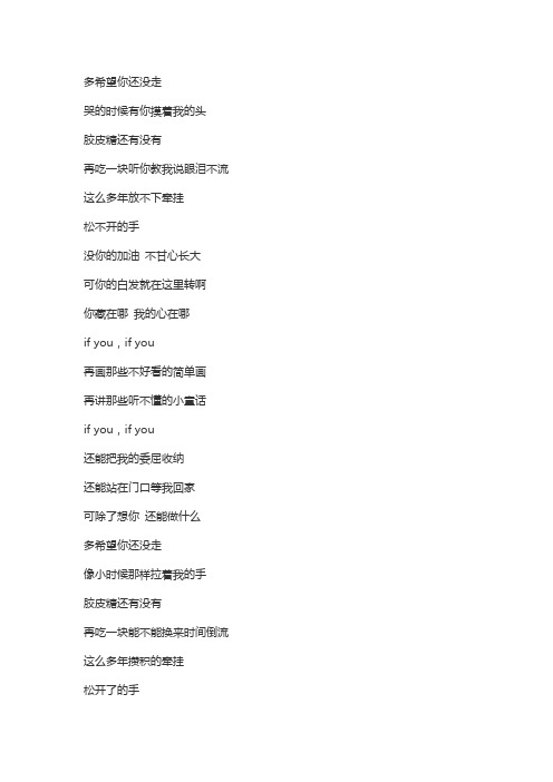 IF YOU  中文歌词