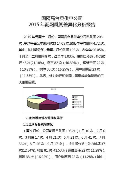 供电公司配网频繁跳闸差异化分析报告