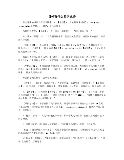 目光有什么四字成语