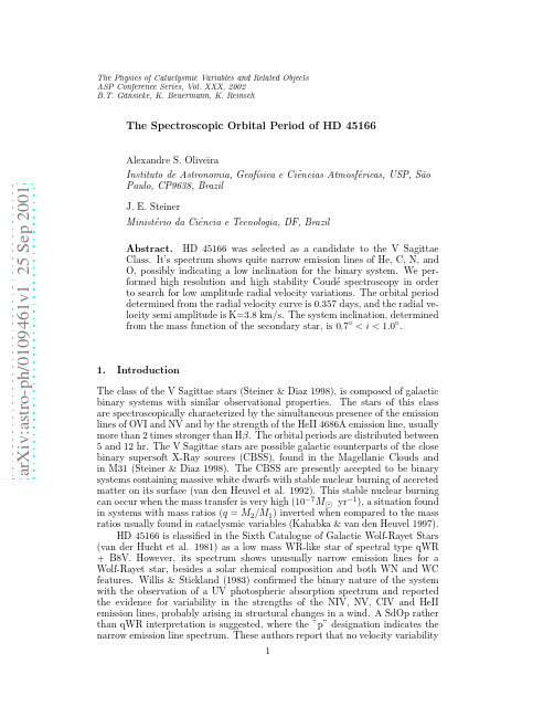 The Spectroscopic Orbital Period of HD 45166