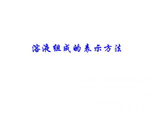 九年级化学溶液组成的表示方法(教学课件2019)