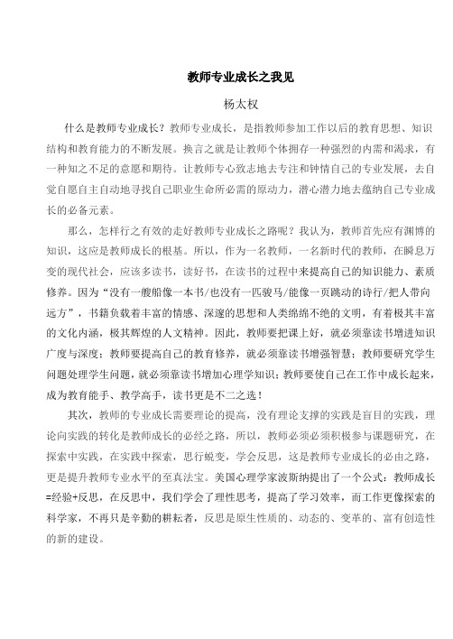 教师专业成长之我见