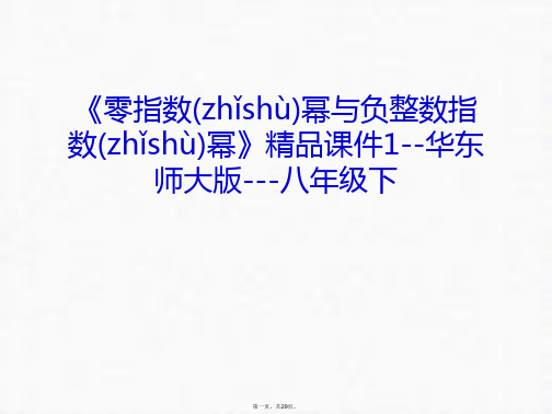 《零指数幂与负整数指数幂》精品课件1--华东师大版---八年级下幻灯片课件汇编