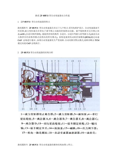 路虎ZF 6HP28型自动变速器动力传递