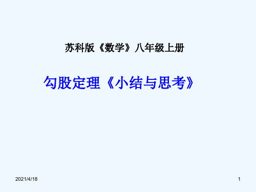 苏科版八年级上册课件 第3章 勾股定理《小结与思考》(共14张PPT)