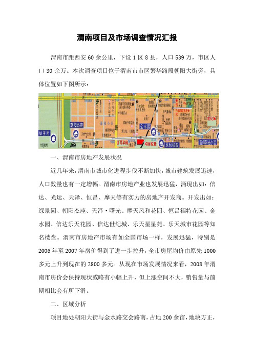 渭南项目及市场调查情况汇报
