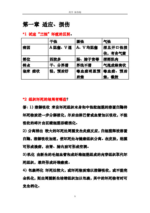 (完整版)病理学考试大题