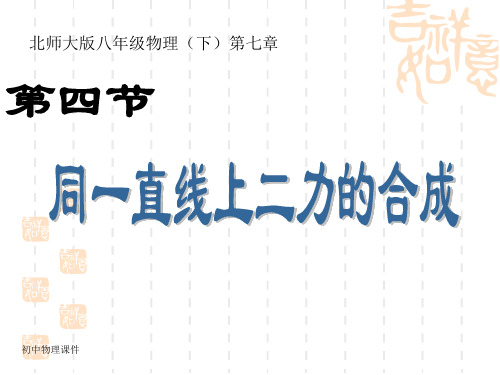 北师大版物理八上《同一直线上二力的合成》课件1