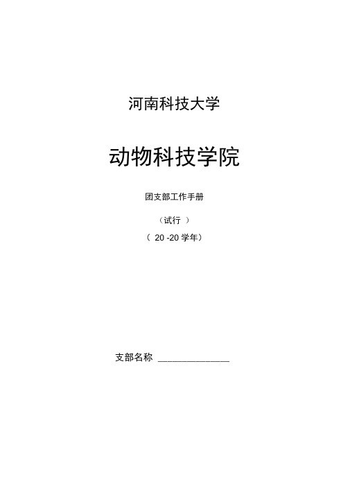 2020年工作规范团支部工作手册新