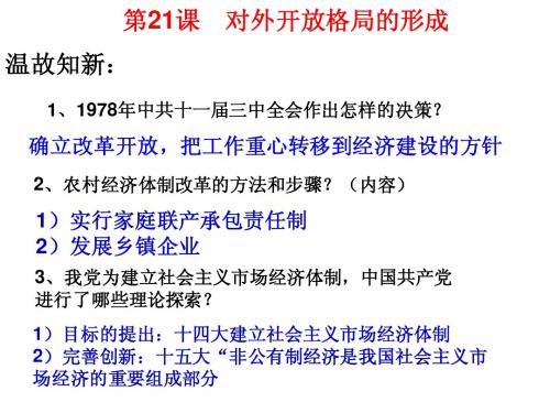 对外开放格局的形成