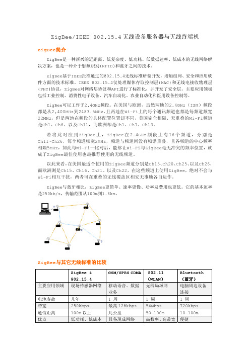 ZigBee_IEEE 802.15.4 无线设备服务器与无线终端机(1)