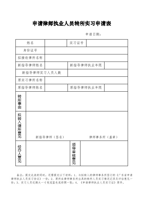申请律师执业人员转所实习申请表doc.doc