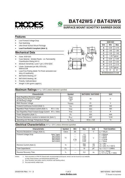 BAT42WS-7-F中文资料