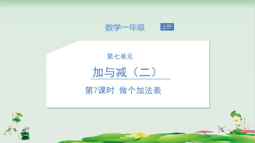 一年级上册数学精品课件：做个加法表(北师大版)