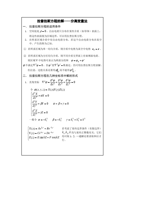 拉普拉斯方程的解