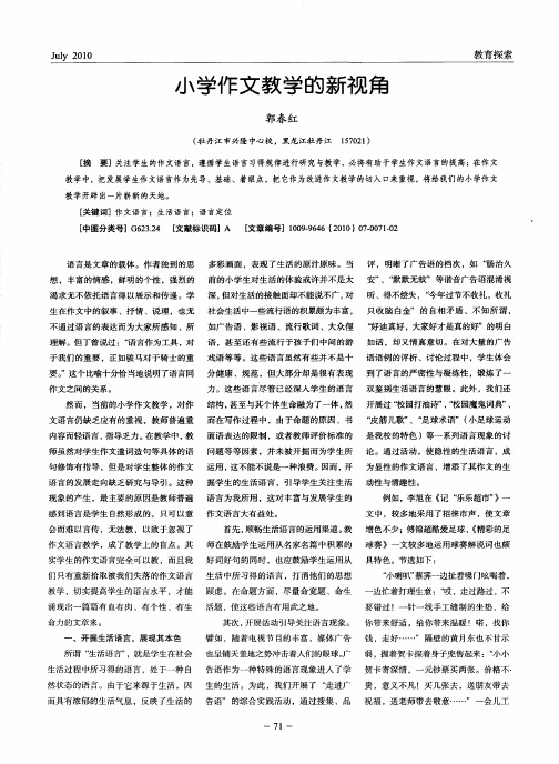 小学作文教学的新视角