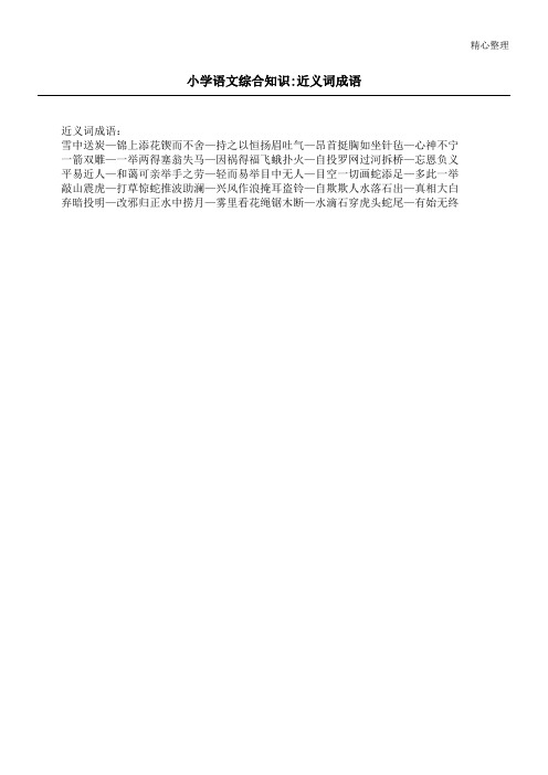 小学语文综合知识-近义词成语
