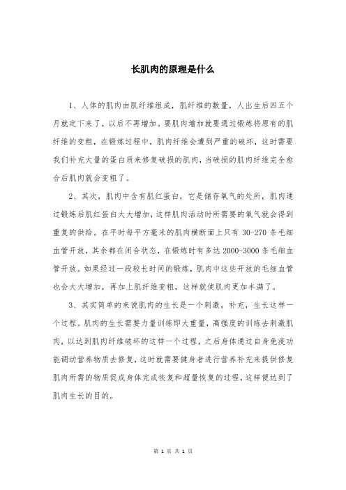 长肌肉的原理是什么