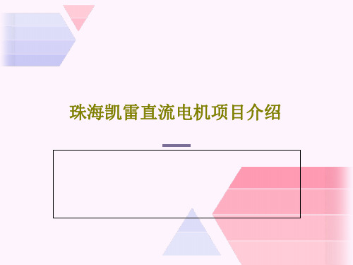 珠海凯雷直流电机项目介绍共18页