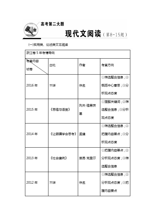 2017高考语文(浙江专版)复习与策略 (一) 考点1 客观题 含答案