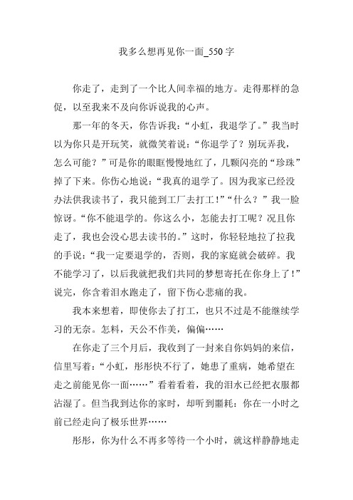 我多么想再见你一面_550字