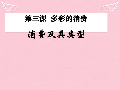 高中政治 第一单元第三课第一框消费及其类型课件 新人教版必修1