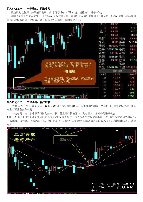 买卖口诀