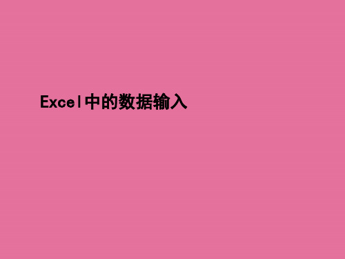 2、Excel中的数据输入ppt课件