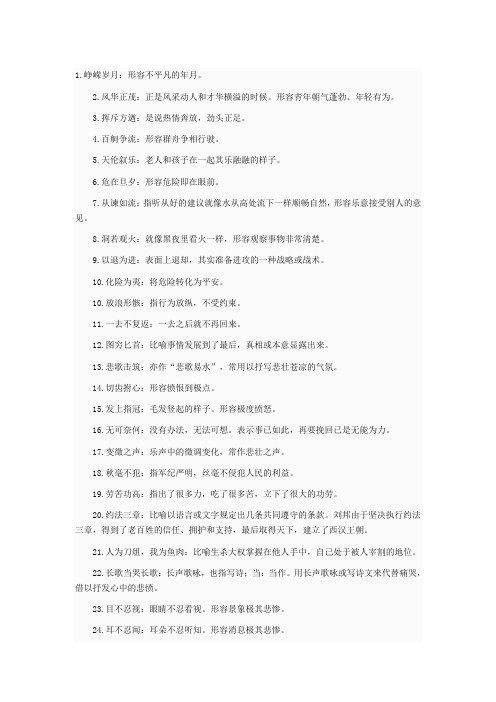 语文小升初四字词
