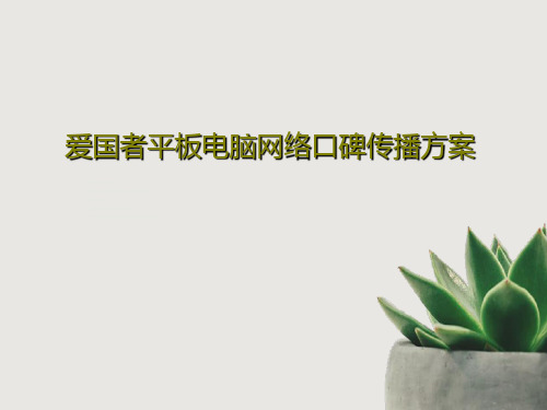 爱国者平板电脑网络口碑传播方案共26页