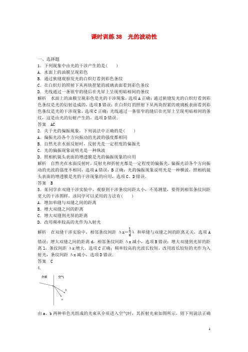 高考物理一轮复习 光的波动性课后练习(新题,含解析)