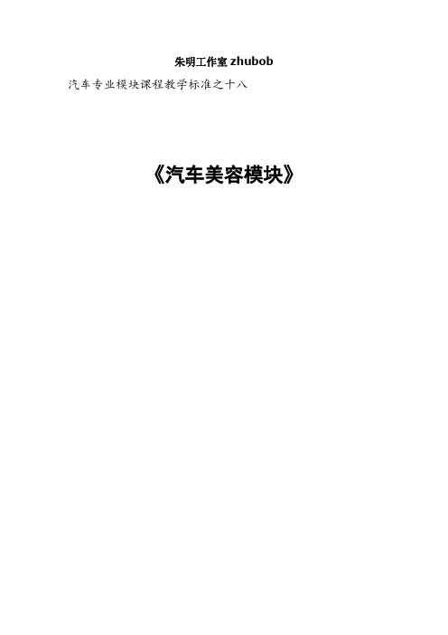 朱明-汽车美容教学标准