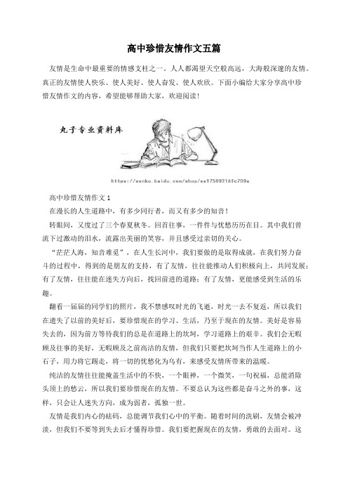 高中珍惜友情作文五篇