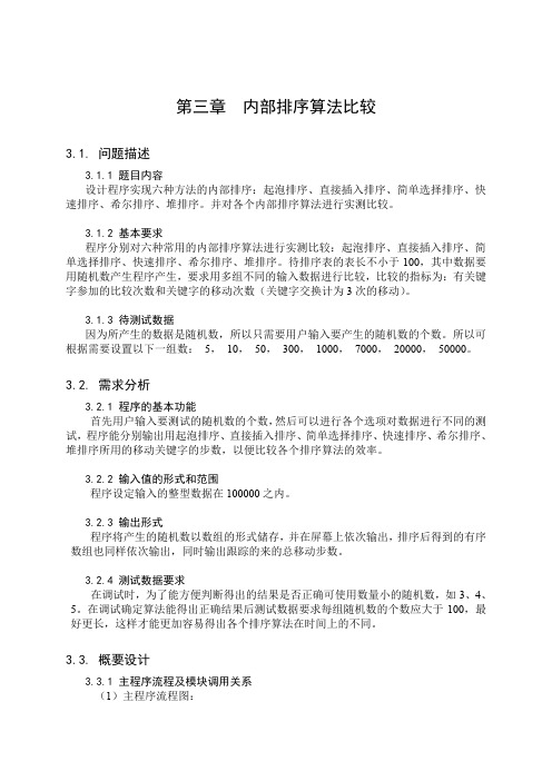 第三章内部排序算法比较