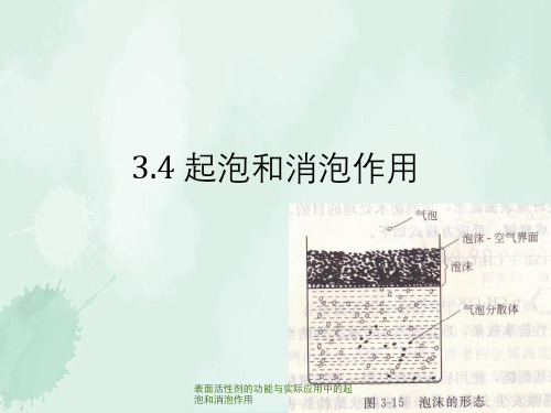 表面活性剂的功能与实际应用中的起泡和消泡作用