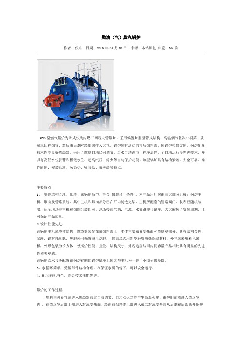 WNS系列燃油(气)蒸汽锅炉技术参数