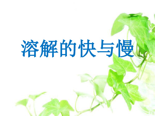 【教科版】溶解ppt优秀课件2