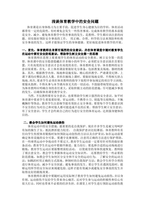 浅谈中小学体育教学中的安全问题