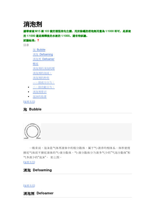 消泡剂简介