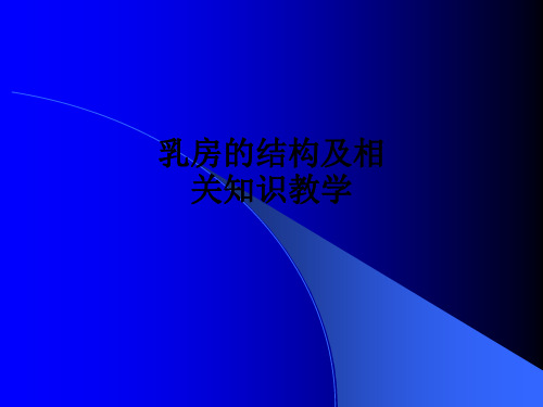 乳房的结构及相关知识ppt课件