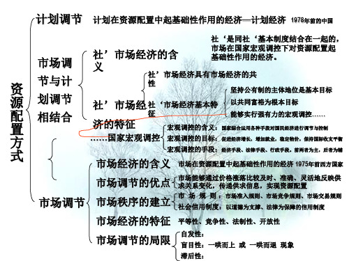 第九课 走进社会主义市场经济 知识结构