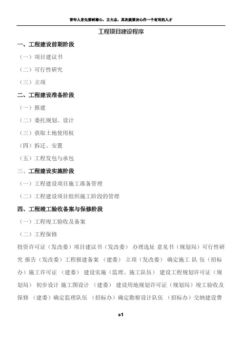 工程项目建设程序流程