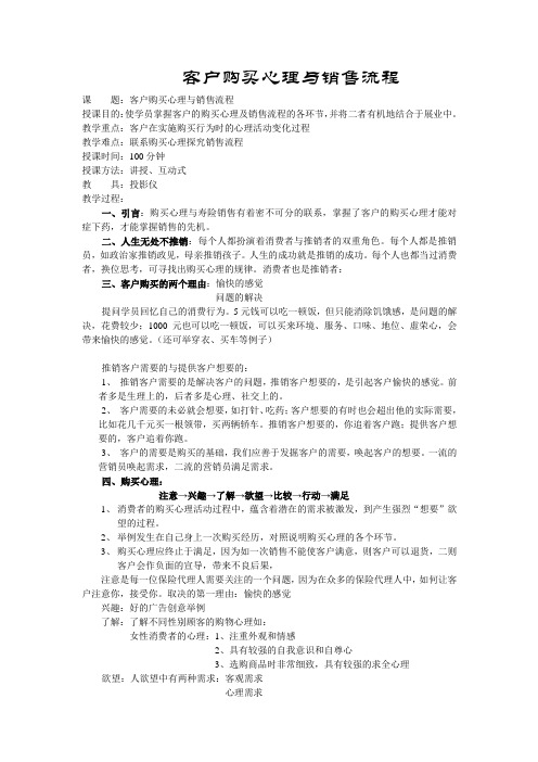 客户购买心理与销售流程