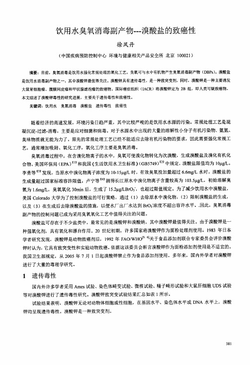 饮用水臭氧消毒副产物——-溴酸盐的致癌性